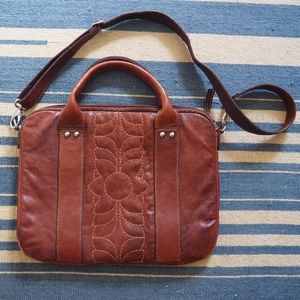 Fossil leather work bag